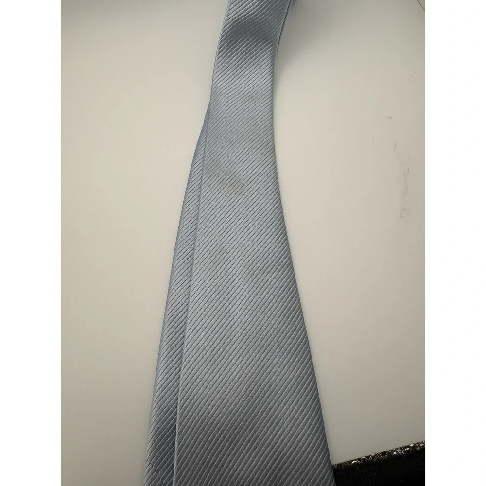 Banana Republic Mens Blue Silk Geometric Ribbed Classic Neck Tie